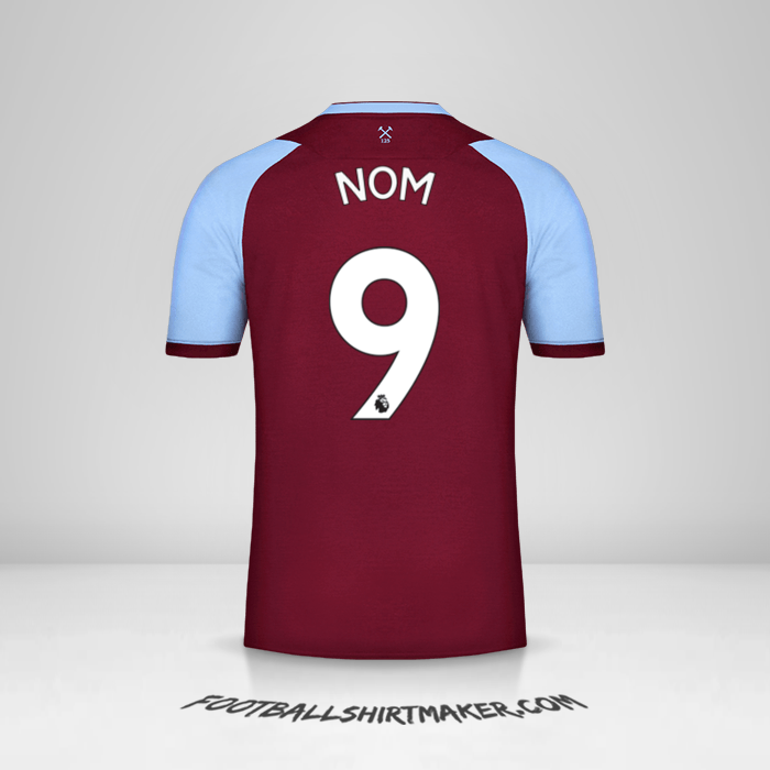 Maillot West Ham United FC 2020/21 -  nom - 9