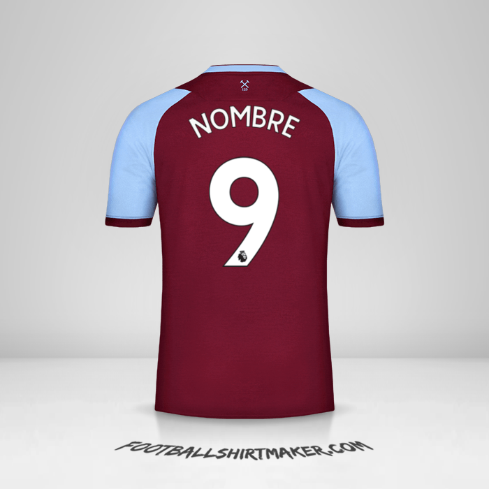 Camiseta West Ham United FC 2020/21 -  nombre - 9