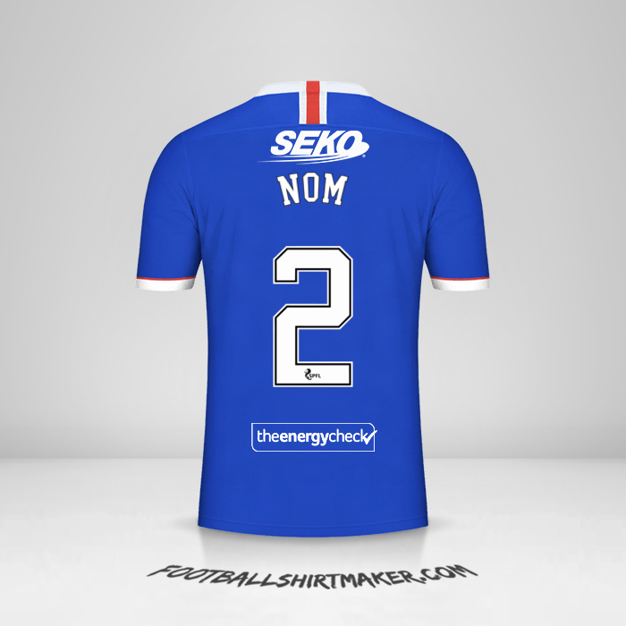 Maillot Rangers FC 2020/21 -  nom - 2