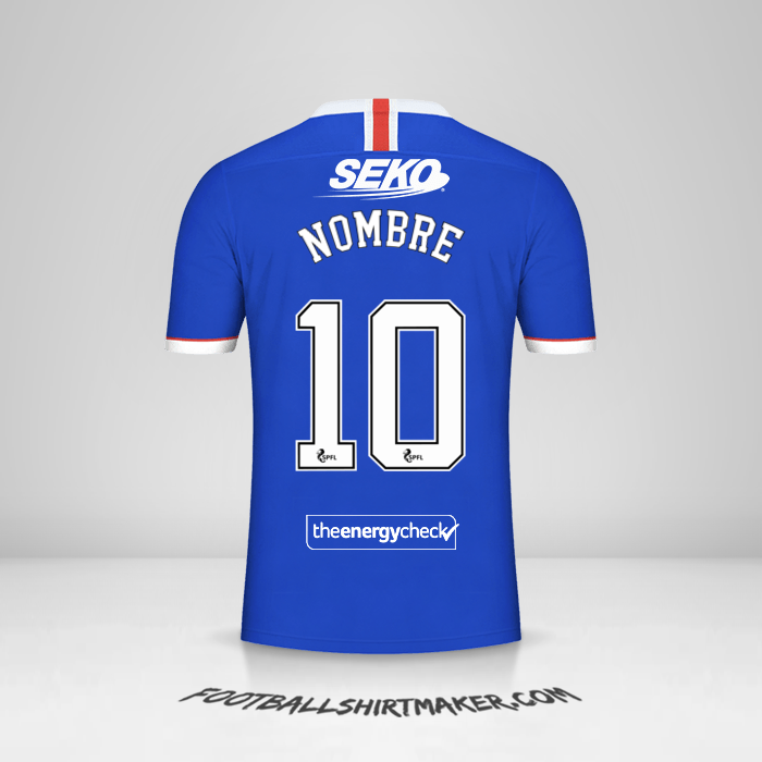 Camiseta Rangers FC 2020/21 -  nombre - 10