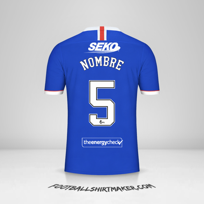 Camiseta Rangers FC 2020/21 -  nombre - 5