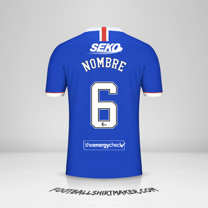 Jersey Rangers FC 2020/21 -  nombre - 6
