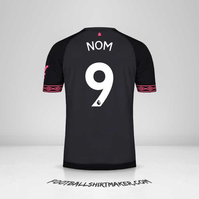 Maillot Everton FC 2018/19 Extérieur -  nom - 9