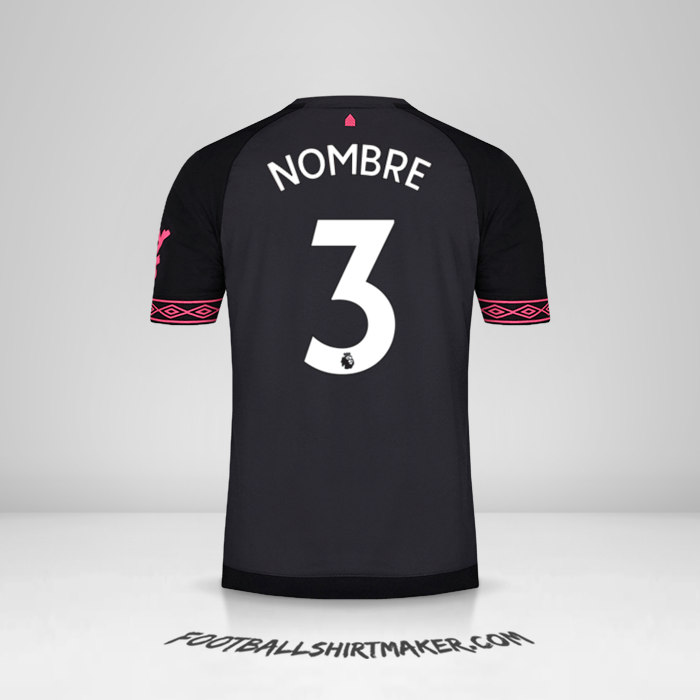 Jersey Everton FC 2018/19 Visita -  nombre - 3