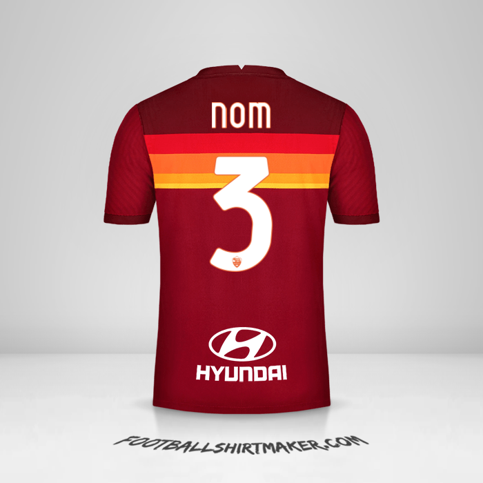 Maillot AS Roma 2020/21 -  nom - 3