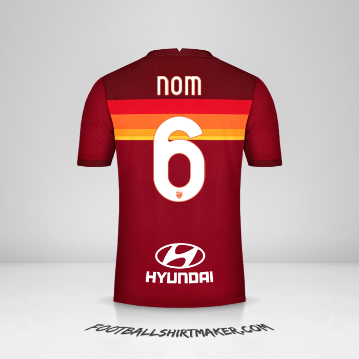Maillot AS Roma 2020/21 -  nom - 6