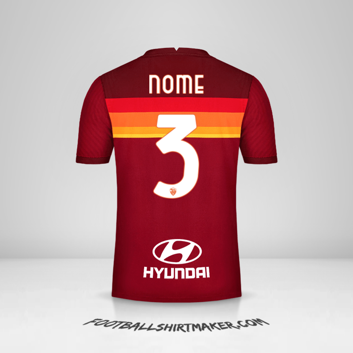 Camisola AS Roma 2020/21 -  nome - 3