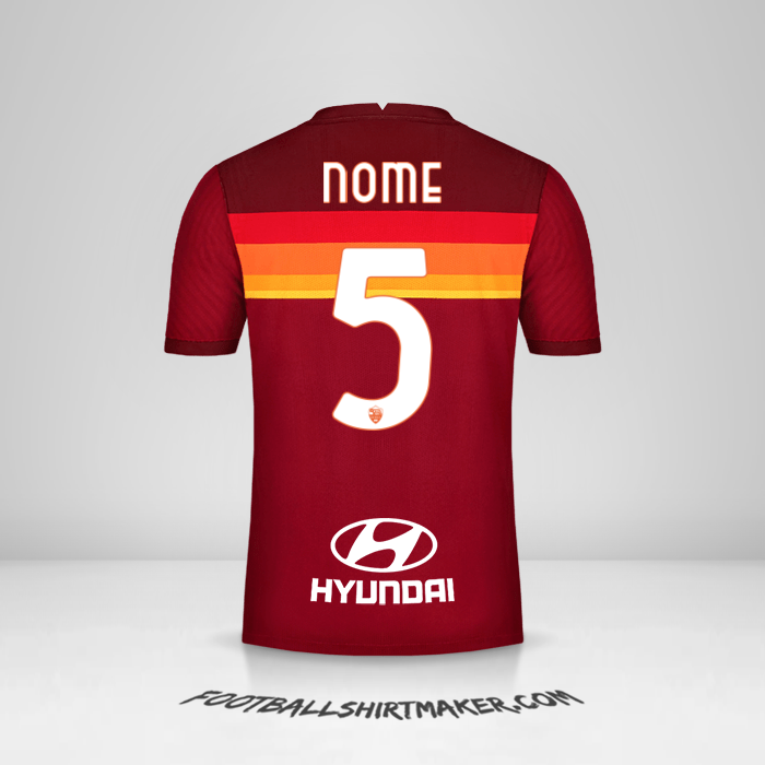 Camisa AS Roma 2020/21 -  nome - 5