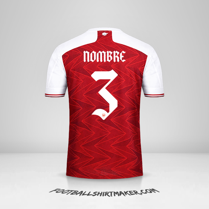 Jersey Arsenal Cup 2020/21 -  nombre - 3