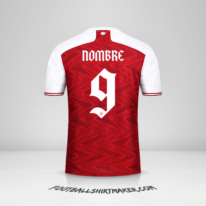 Jersey Arsenal Cup 2020/21 -  nombre - 9