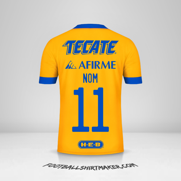 Maillot Tigres UANL 2020/21 -  nom - 11