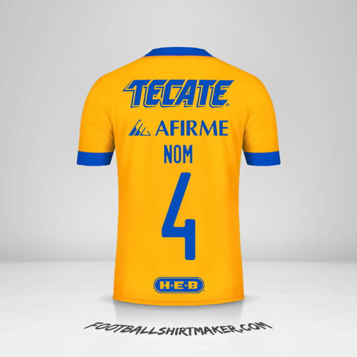 Maillot Tigres UANL 2020/21 -  nom - 4