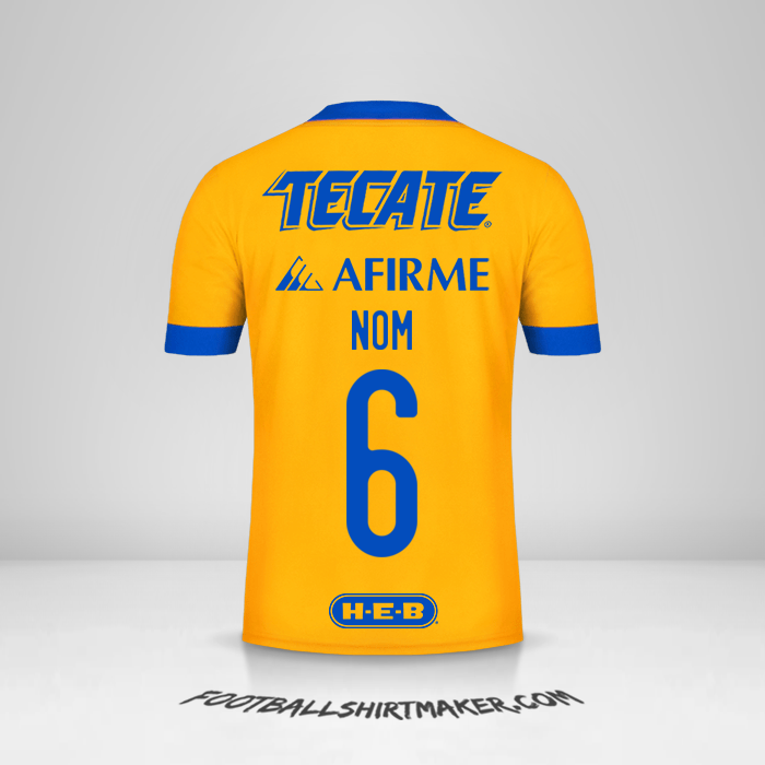 Maillot Tigres UANL 2020/21 -  nom - 6