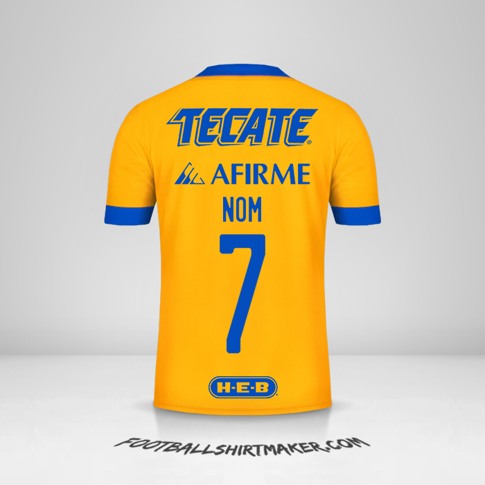 Maillot Tigres UANL 2020/21 -  nom - 7