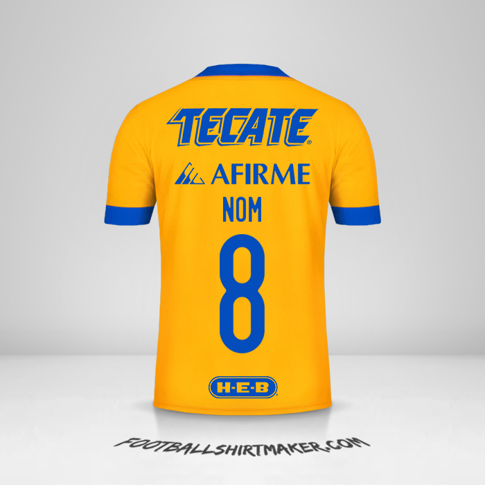 Maillot Tigres UANL 2020/21 -  nom - 8