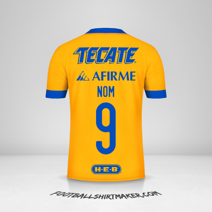 Maillot Tigres UANL 2020/21 -  nom - 9
