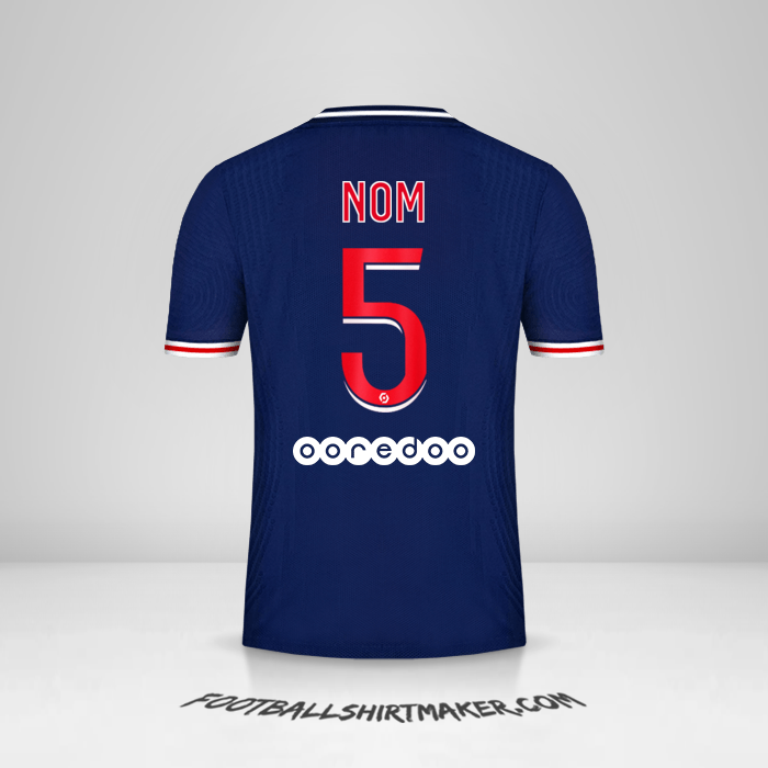 Maillot Paris Saint Germain 2020/21 -  nom - 5