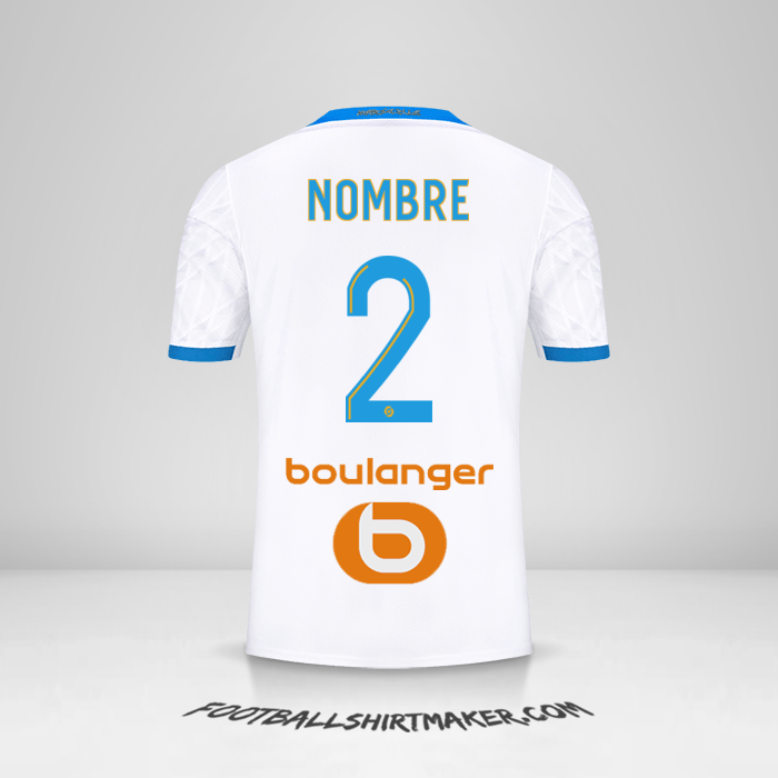 Jersey Olympique de Marseille 2020/21 -  nombre - 2