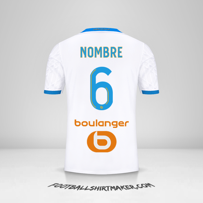 Jersey Olympique de Marseille 2020/21 -  nombre - 6