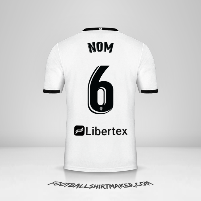 Maillot Valencia CF 2020/21 -  nom - 6