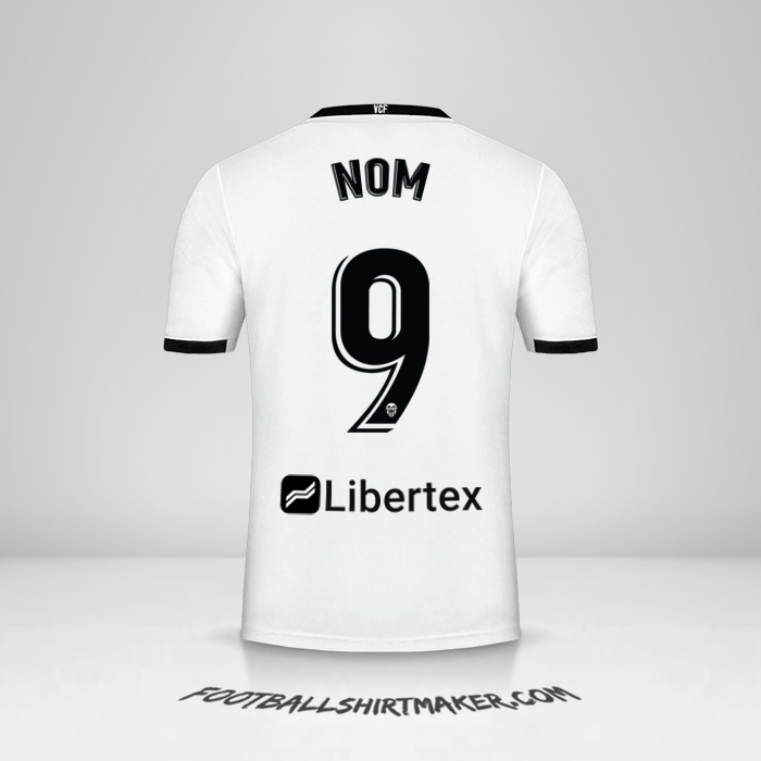 Maillot Valencia CF 2020/21 -  nom - 9