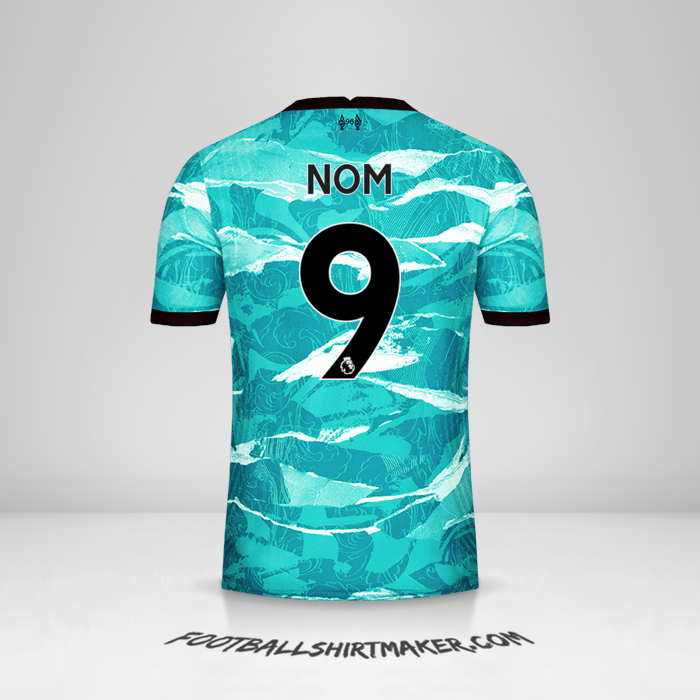 Maillot Liverpool FC 2020/21 Extérieur -  nom - 9