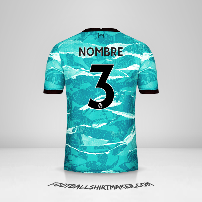 Jersey Liverpool FC 2020/21 Visita -  nombre - 3