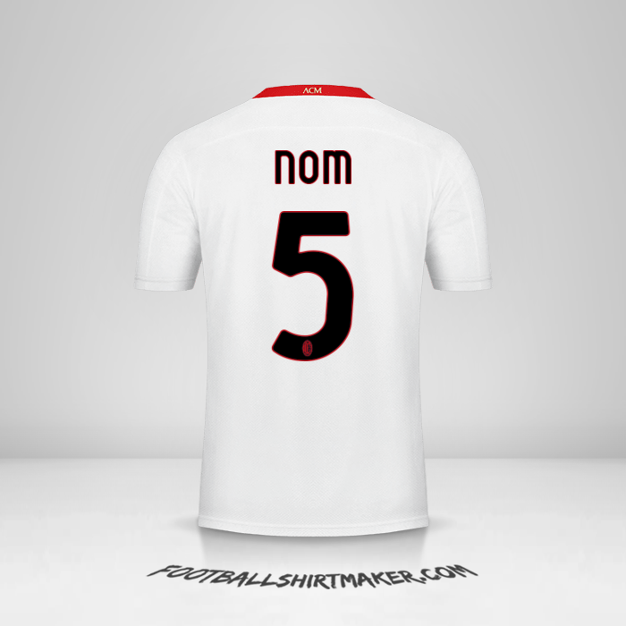 Maillot AC Milan 2020/21 Extérieur -  nom - 5