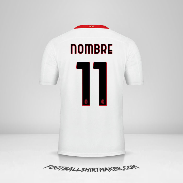 Jersey AC Milan 2020/21 Visita -  nombre - 11