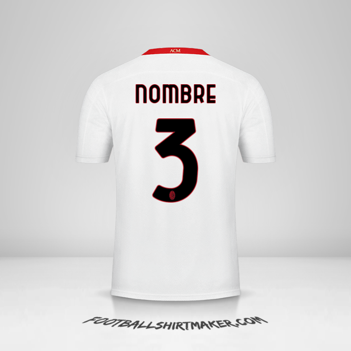 Jersey AC Milan 2020/21 Visita -  nombre - 3