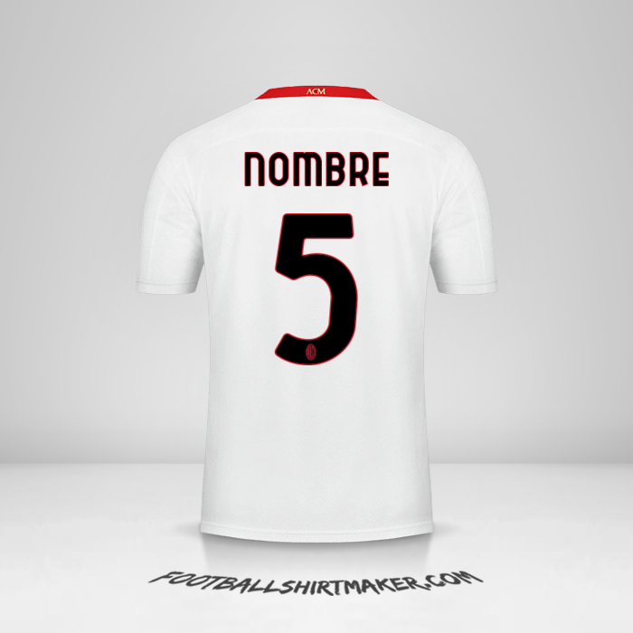 Jersey AC Milan 2020/21 Visita -  nombre - 5