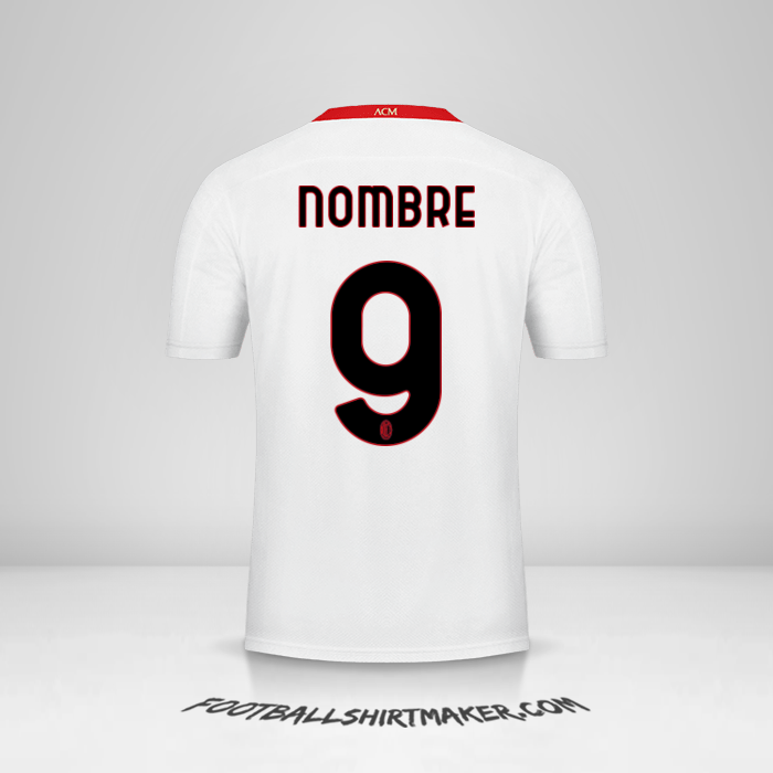 Jersey AC Milan 2020/21 Visita -  nombre - 9