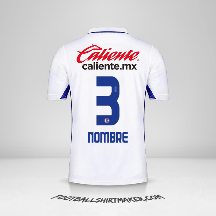 Camiseta Cruz Azul 2020/21 Visita -  nombre - 3