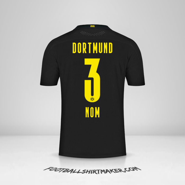 Maillot Borussia Dortmund 2020/21 Extérieur -  nom - 3