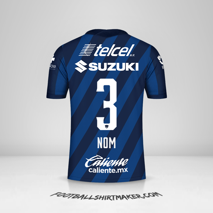 Maillot Pumas UNAM 2020/21 Extérieur -  nom - 3