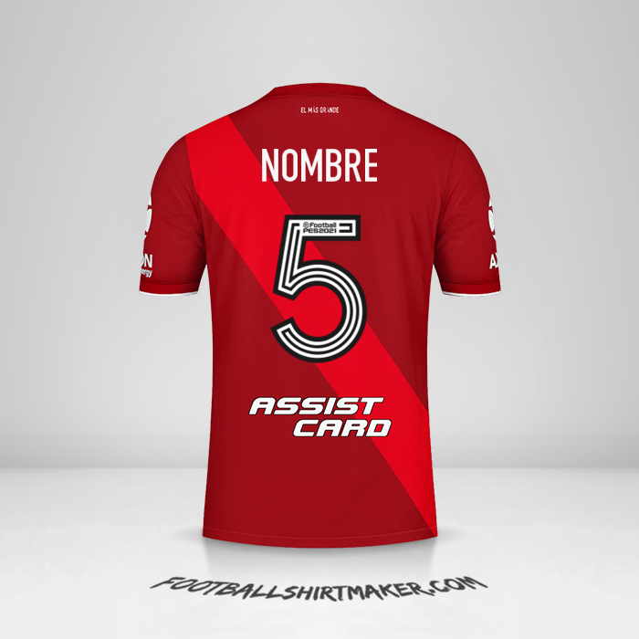 Jersey River Plate 2020/21 Visita -  nombre - 5