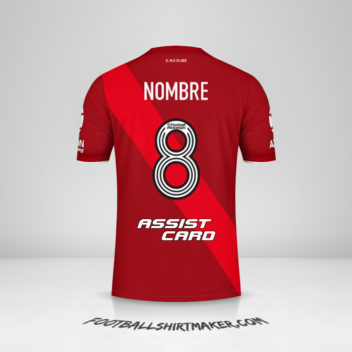 Jersey River Plate 2020/21 Visita -  nombre - 8