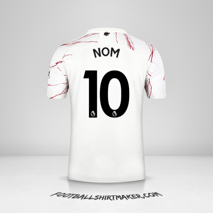 Maillot Arsenal 2020/21 Extérieur -  nom - 10