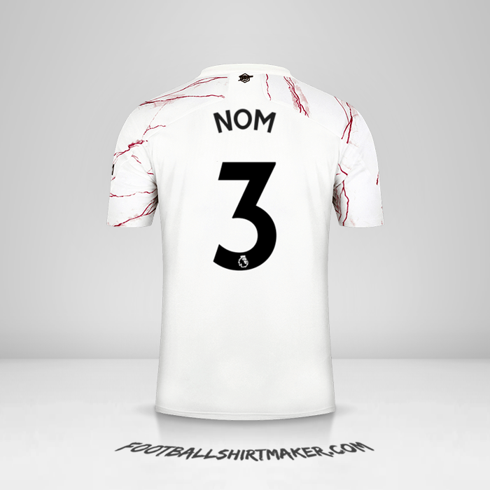 Maillot Arsenal 2020/21 Extérieur -  nom - 3