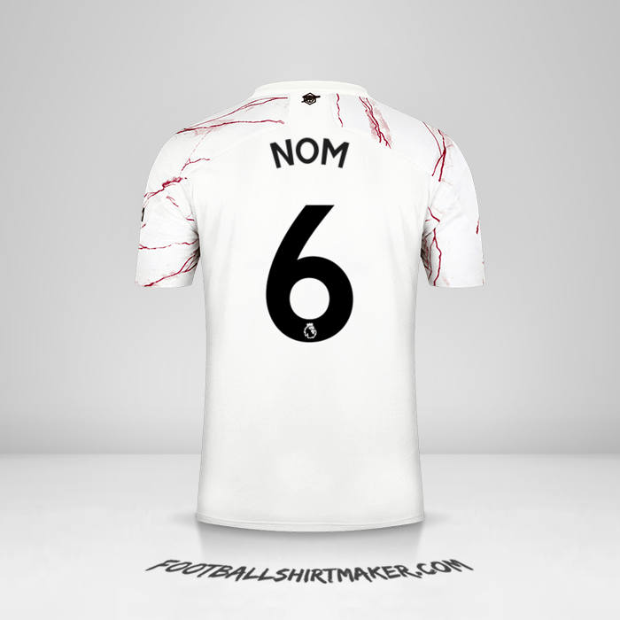 Maillot Arsenal 2020/21 Extérieur -  nom - 6
