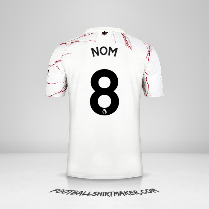 Maillot Arsenal 2020/21 Extérieur -  nom - 8