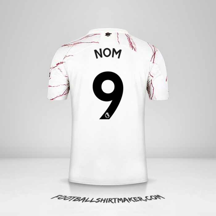 Maillot Arsenal 2020/21 Extérieur -  nom - 9