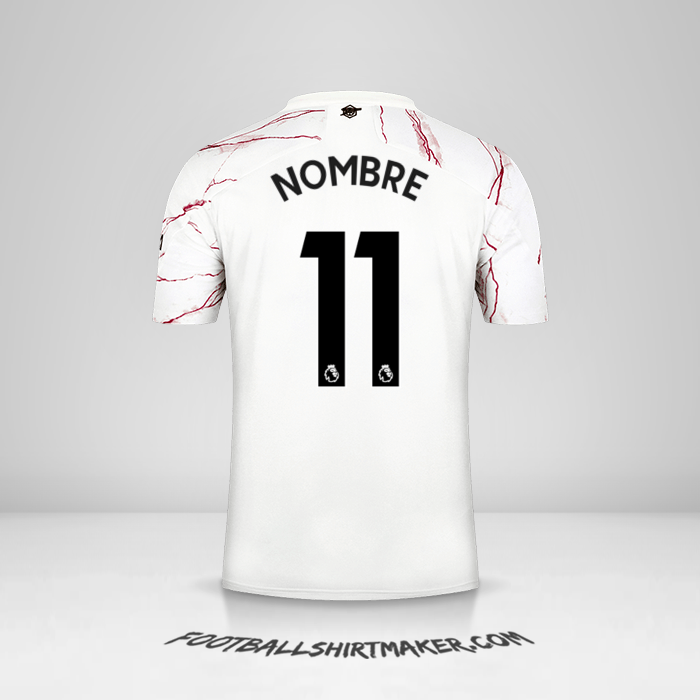 Jersey Arsenal 2020/21 Visita -  nombre - 11