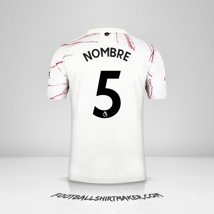 Jersey Arsenal 2020/21 Visita -  nombre - 5