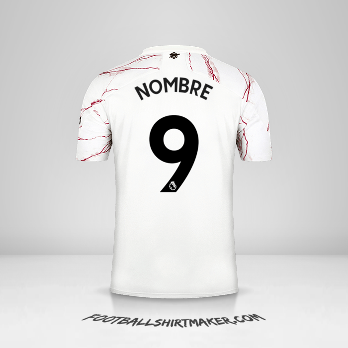 Jersey Arsenal 2020/21 Visita -  nombre - 9