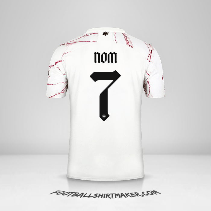 Maillot Arsenal Cup 2020/21 Extérieur -  nom - 7
