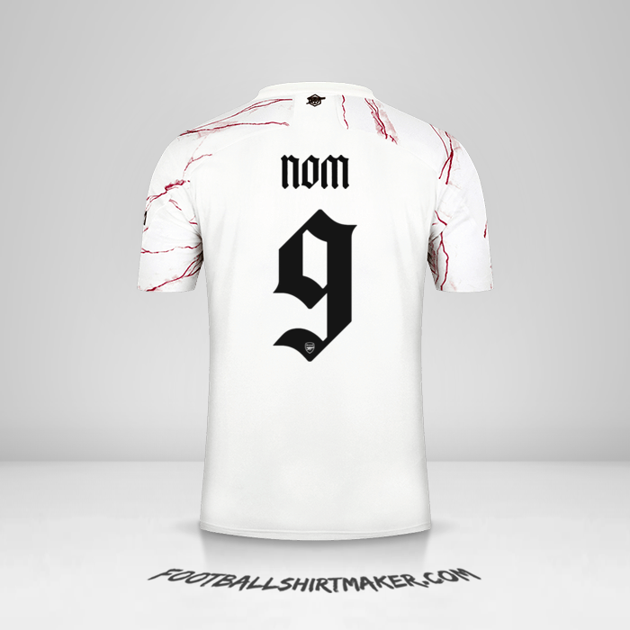 Maillot Arsenal Cup 2020/21 Extérieur -  nom - 9