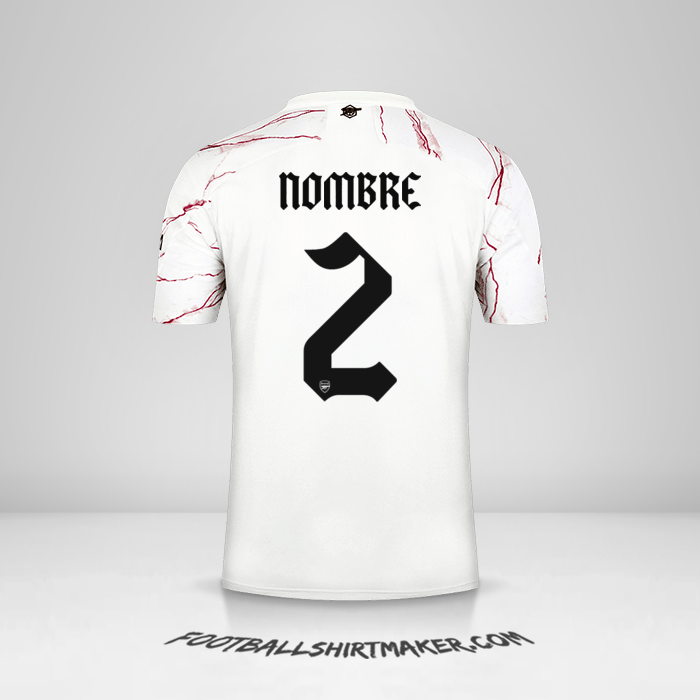 Jersey Arsenal Cup 2020/21 Visita -  nombre - 2
