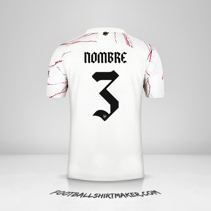 Camiseta Arsenal Cup 2020/21 Visita -  nombre - 3