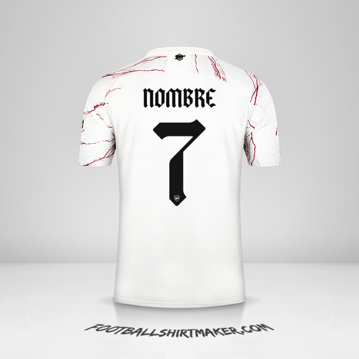 Jersey Arsenal Cup 2020/21 Visita -  nombre - 7
